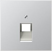 Лицевая панель Jung LS990 metal для 1-м. розетки RJ11/RJ45 алюминий картинка